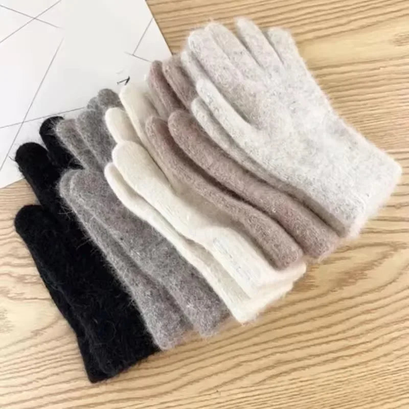 Women's Cashmere Knit Winter Gloves – Warm Windproof Mittens Knit Winter Gloves P3