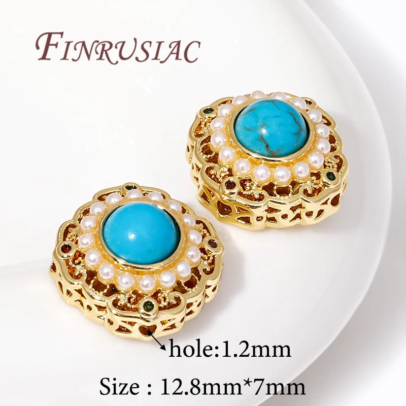 18K Gold Plated Brass Pearl Spacer Beads for DIY Jewelry Jewelry Spacer Beads P3 18K Real Gold Plated 1 piece
