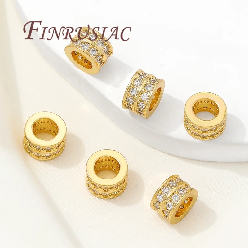 18K Gold Plated Spacer Beads 8mm×5mm | DIY Jewelry Making Jewelry Spacer Beads P3