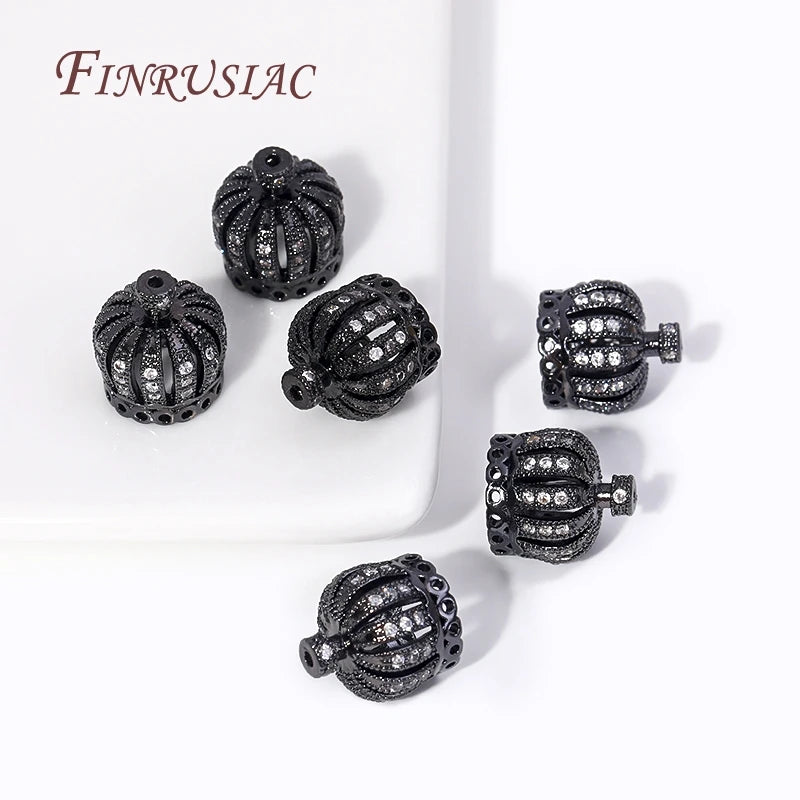18K Gold Plated Brass Zircon Crown Bead Caps – DIY Jewelry Jewelry Bead Caps P3