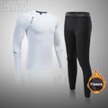 Men's Fleece-Lined Thermal Long Johns Set | Top & Pants Thermal Underwear Set P3 Sets L