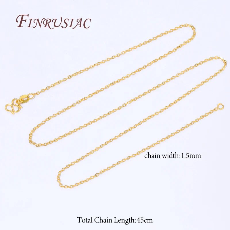 18K Gold Plated O Link Chain Necklace 45cm | DIY Jewelry 2/4/6pc Gold Chain Necklace P3 18K Real Gold Plated 1 pcs