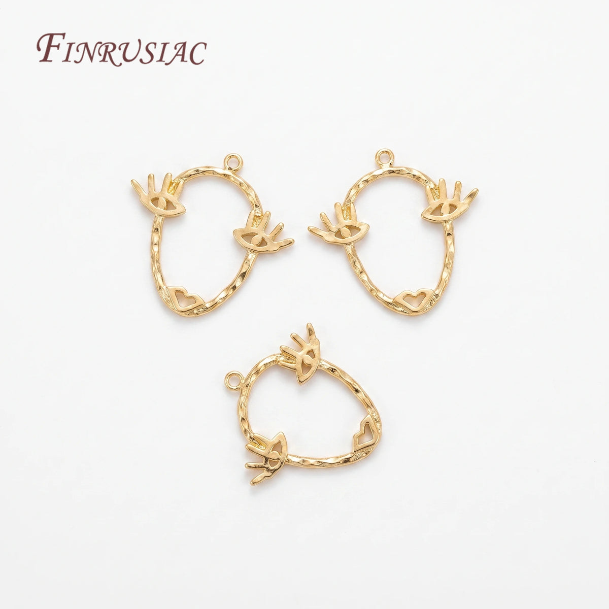 14K Gold Plated Abstract Face Charm Pendant | DIY Jewelry Jewelry Charm Pendant P3