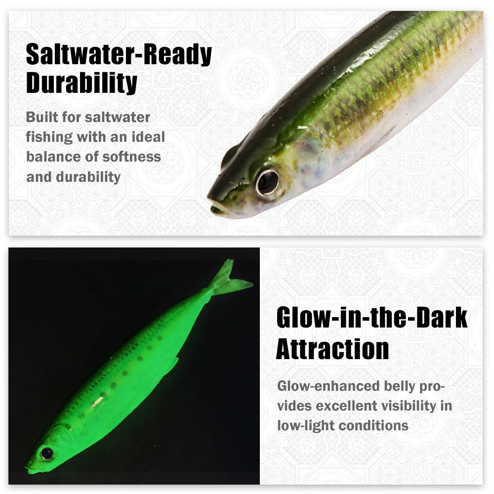 B&U 3D Mackerel Swimbait Saltwater Soft Fishing Lure – 2 Pack Soft Fishing Lure P3