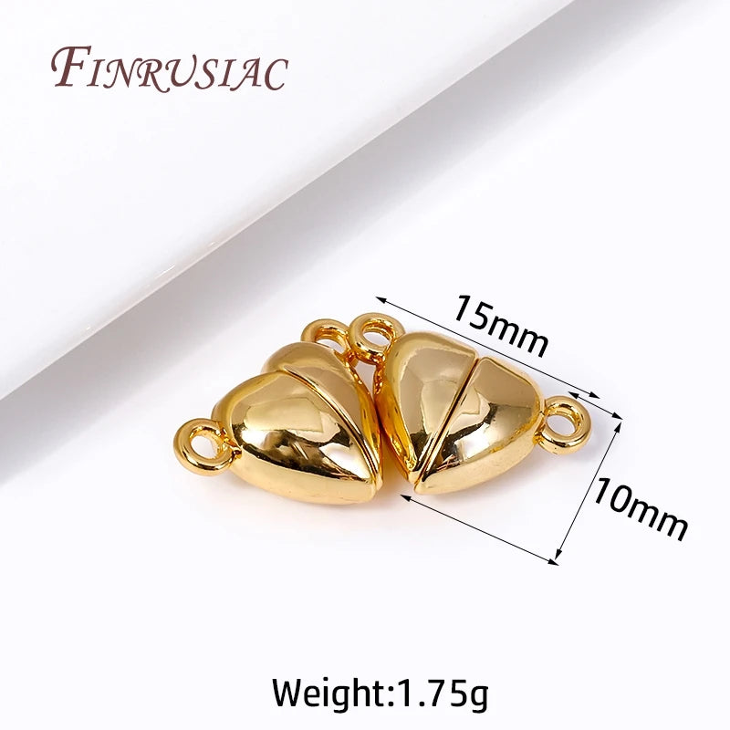 18K Gold Plated Magnetic Clasps for DIY Bracelets & Necklaces Magnetic Jewelry Clasp P3 18K Real Gold Plated 2 Pieces