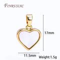 18K Gold Plated Heart Pendant Charms | Natural Shell DIY Jewelry Jewelry Pendant Charm P3 18K Real Gold Plated 1 Piece