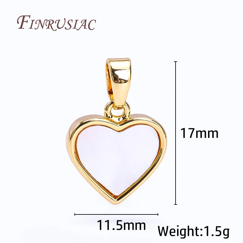 18K Gold Plated Heart Pendant Charms | Natural Shell DIY Jewelry Jewelry Pendant Charm P3 18K Real Gold Plated 1 Piece
