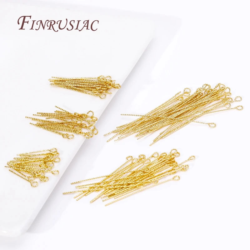 50Pcs 18K Gold Plated Brass Eye Pins – DIY Jewelry Making Jewelry Findings Pins P3