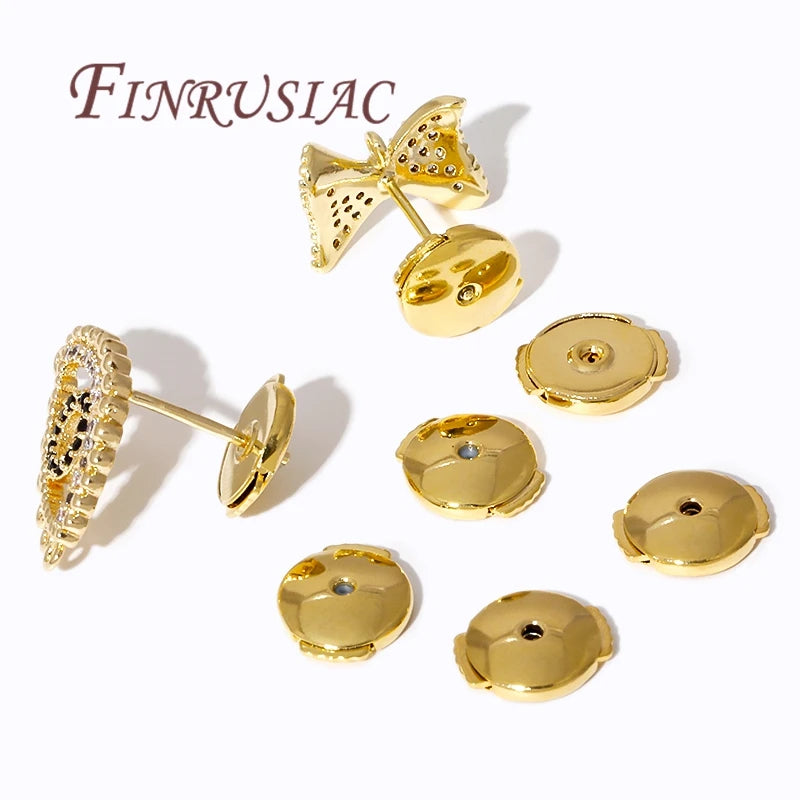 18K/14K Gold Plated Locking Earring Backs for Studs | DIY Findings Earring Back Findings P3
