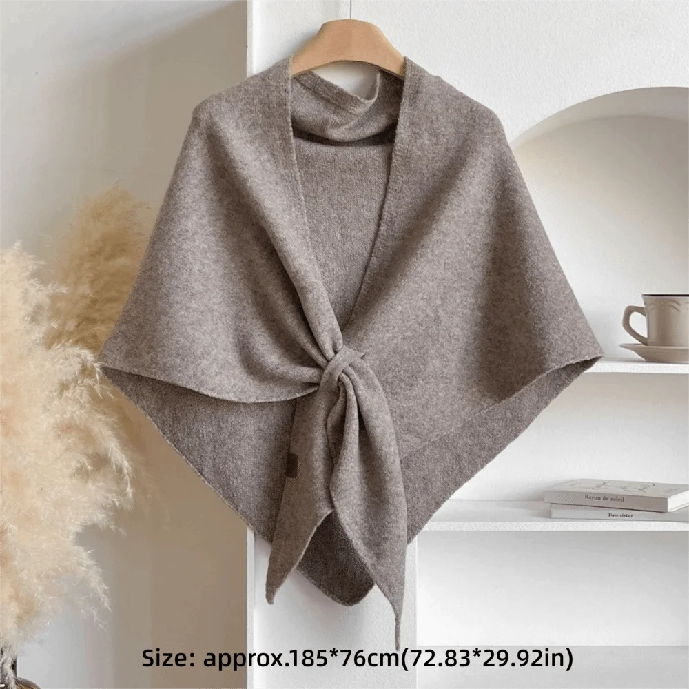 Women's Knitted Shawl Cape – Soft Warm Winter Scarf Wrap Knitted Shawl Cape P3
