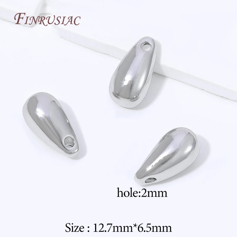 18K Gold Plated Teardrop Pendant Charm | DIY Jewelry Making Pendant Charm P3 Rhodium Plated 2 piece
