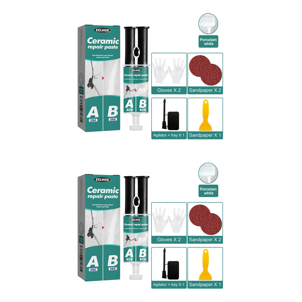 Tile Repair Paste AB Glue | Waterproof Ceramic Crack Fix Kit Tile Repair Adhesive P3 2 Set