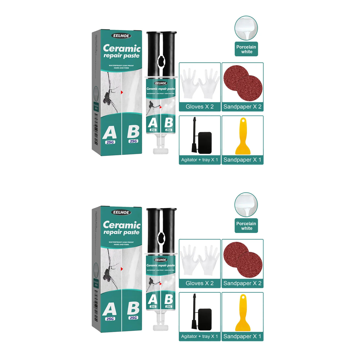 Tile Repair Paste AB Glue | Waterproof Ceramic Crack Fix Kit Tile Repair Adhesive P3 2 Set