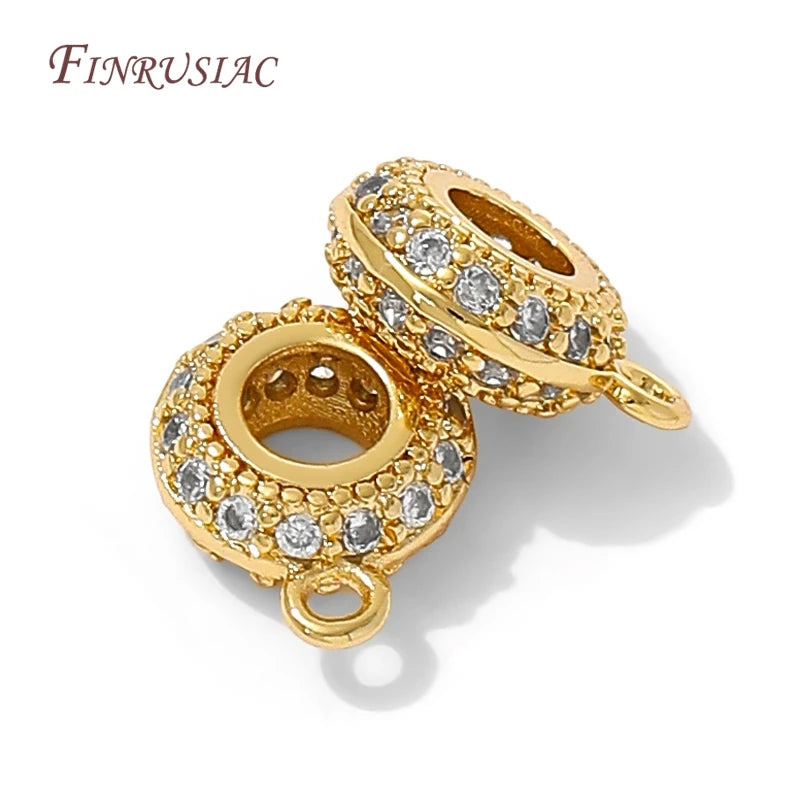 18K Gold Plated Brass Zircon Jewelry Bails – Pendant Holder Jewelry Bail Findings P3