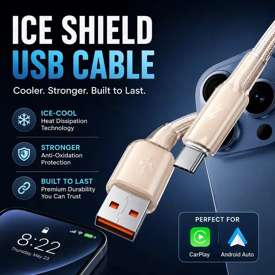 100W USB-C Fast Charging Braided Cable 6A | USB-A & Type-C USB Charging Cable P3