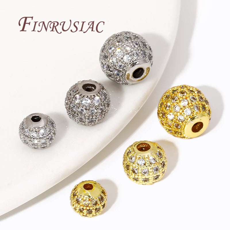 14K Gold Plated Zircon Crystal Spacer Beads | DIY Jewelry Jewelry Spacer Beads P3