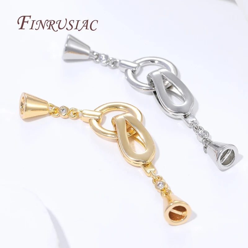 14K Gold Plated Brass Pearl Clasp Necklace Connector Findings Pearl Clasp Findings P3
