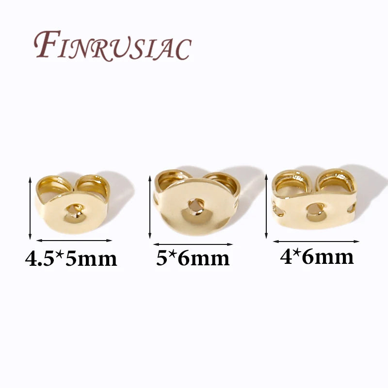 50-Pack 14K Gold Plated Earring Backs – Stud Locking Stoppers Earring Backs Findings P3
