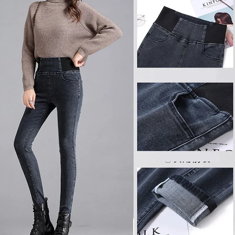 PTKPCC Women's High-Waist Elastic Skinny Jeans | Stretch Denim Skinny Denim Jeans P3