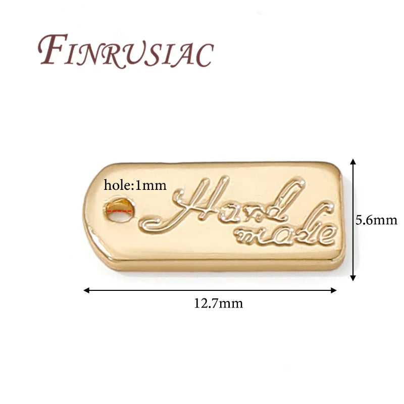 18K Gold Plated Tag Charm | DIY Necklace & Bracelet Finding Jewelry Finding Charm P3 KC Gold Plated 10 piece
