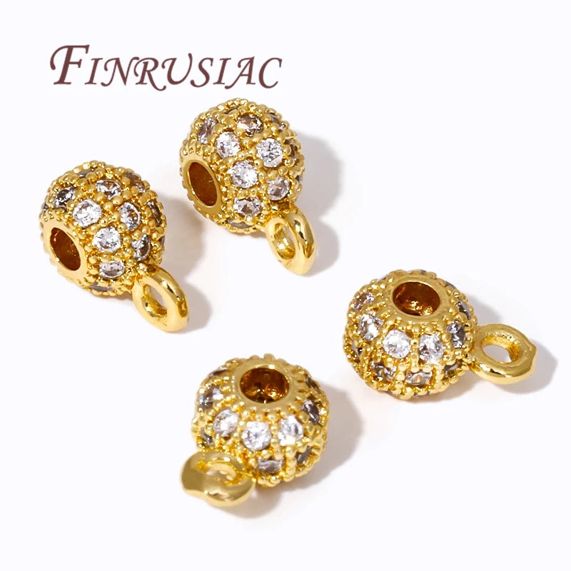 18K Gold Plated Zircon Pendant Bail Closed Ring – DIY Findings Jewelry Making Findings P3