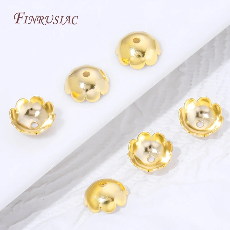 18K Gold Plated Flower Bead Caps | Brass DIY Jewelry Findings Jewelry Making Findings P3
