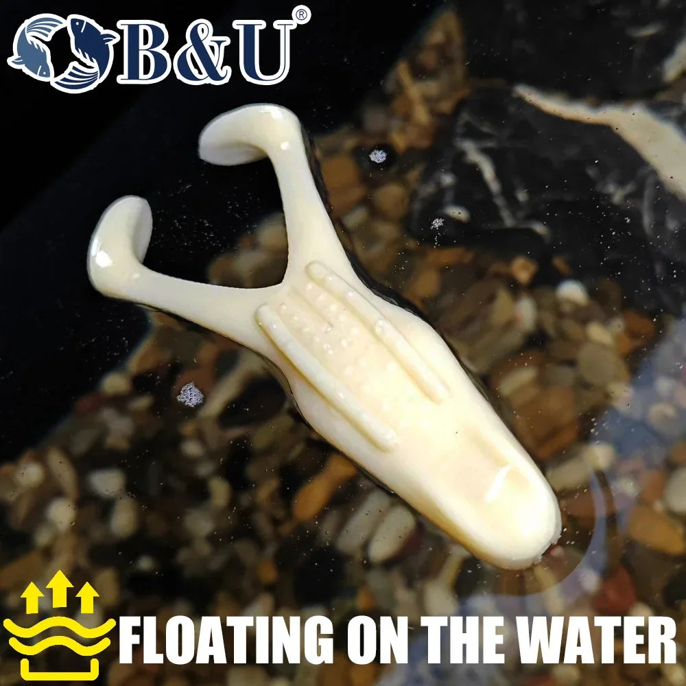B&U 2-Pack Floating Frog Fishing Lure – Soft Silicone Swimbait Soft Fishing Lure P3