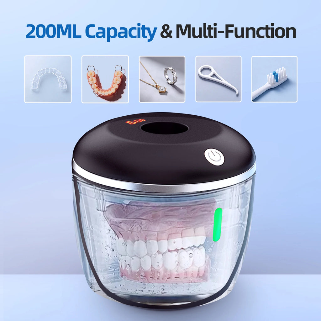 Ultrasonic UV Retainer & Denture Cleaner – 45kHz, USB/Battery Ultrasonic Cleaner P3