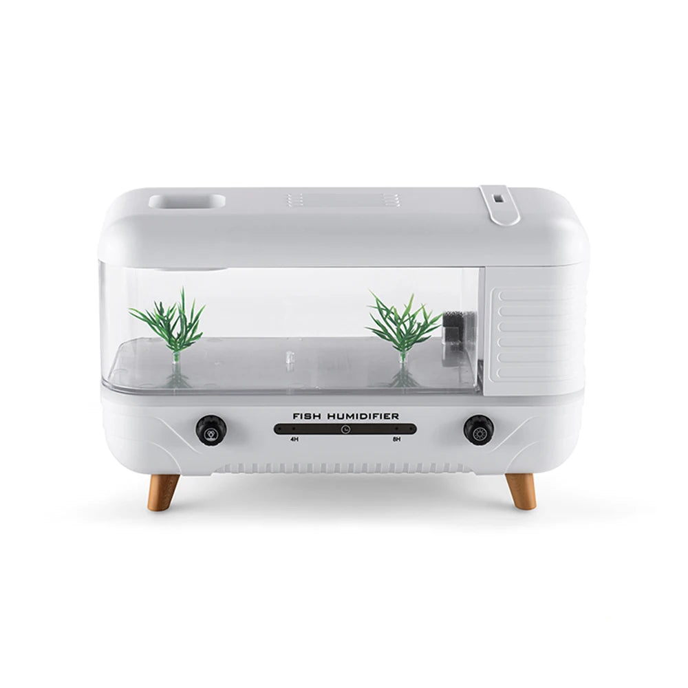 Fish Tank Aroma Humidifier & Essential Oil Diffuser with Light Aromatherapy Humidifier P3 WHITE USB Type-C