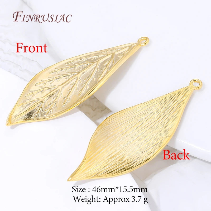 18K Gold Plated Brass Leaf Charm Connectors | DIY Jewelry Jewelry Charm Connectors P3 18K Gold Plated 1 pcs
