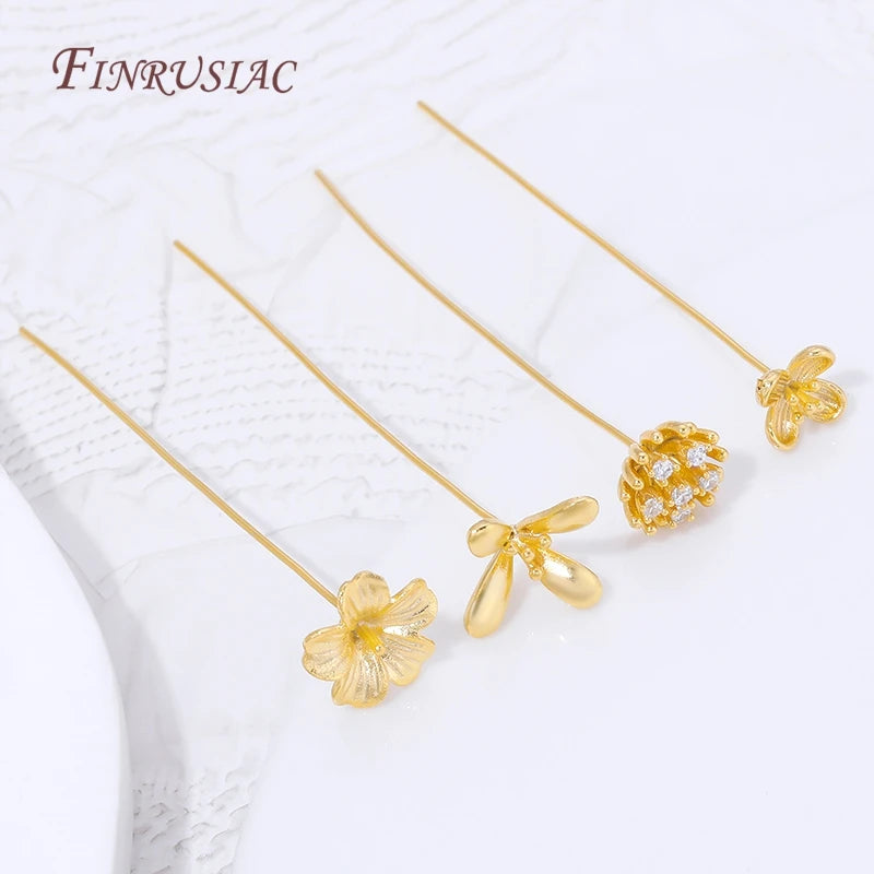 18K Gold Plated Flower Head Pins – DIY Jewelry Making Findings Jewelry Making Pins P3