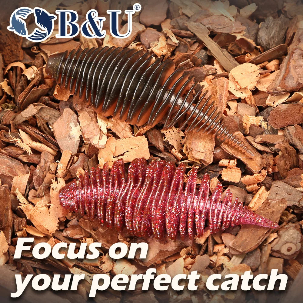 B&U SPARKLY 07 Soft Worm Bass Lure | Swimbait 2 Pack Soft Fishing Lure P3