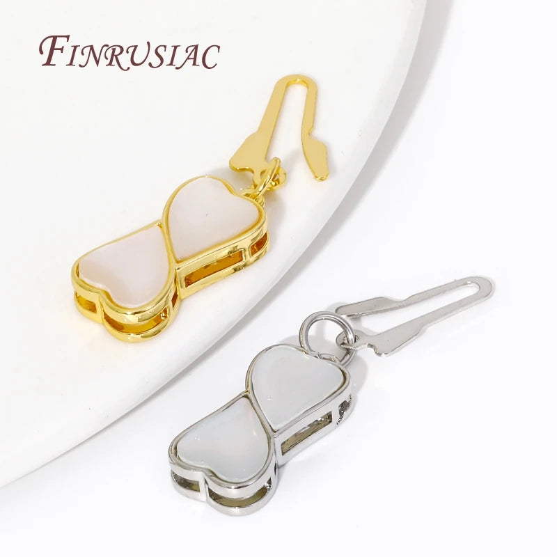 18K Gold Plated Heart Clasp – Pearl Necklace & Bracelet DIY Jewelry Clasp Finding P3