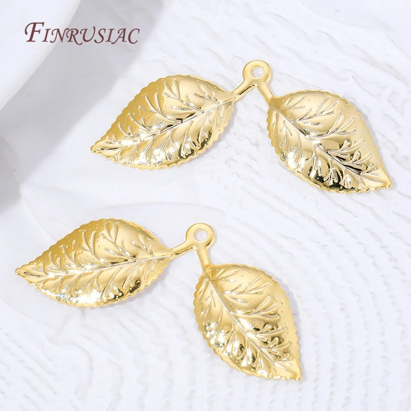 18K Gold Plated Leaf Charms & Connectors | DIY Jewelry Making Jewelry Charms Connectors P3