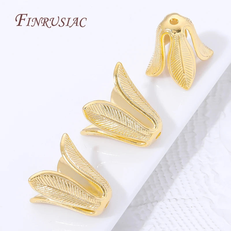 18K Gold Plated Leaf Flower Bead Caps – DIY Jewelry Findings Jewelry Findings P3