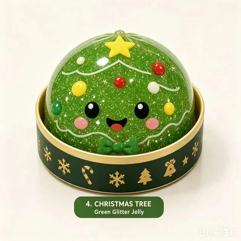 Christmas Dumpling Glitter Squeeze Sensory Toy | Steamed Bun Novelty Squeeze Toy P3