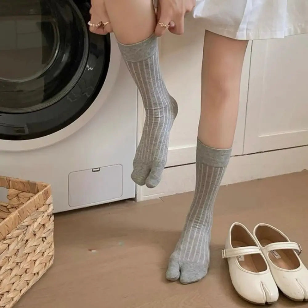 Women's Split Toe Tabi Socks – Combed Cotton Harajuku Style Split Toe Socks P3