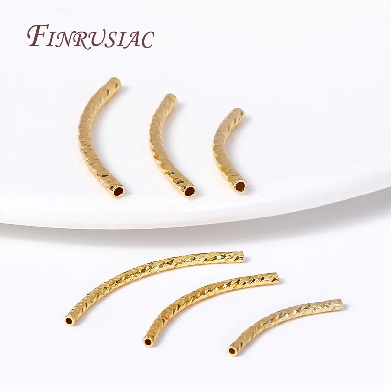 18K Gold Plated Curved Tube Beads 20/25/30mm – DIY Jewelry Jewelry Making Beads P3