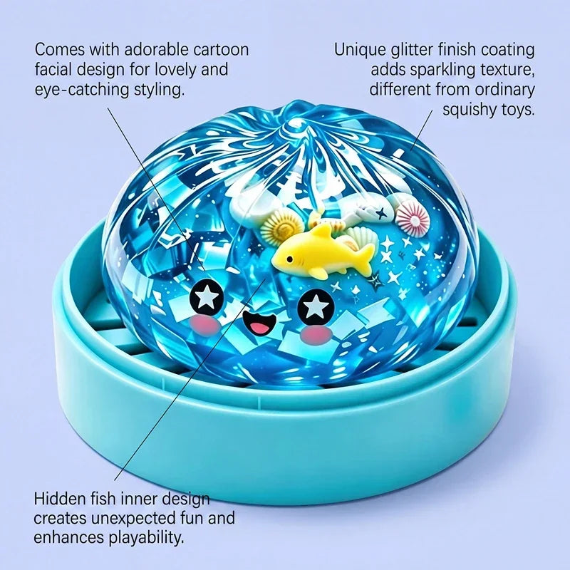 Glitter Mud Squeeze Toy – Marine Shell Steamed Bun Sensory Fun Sensory Squeeze Toy P3