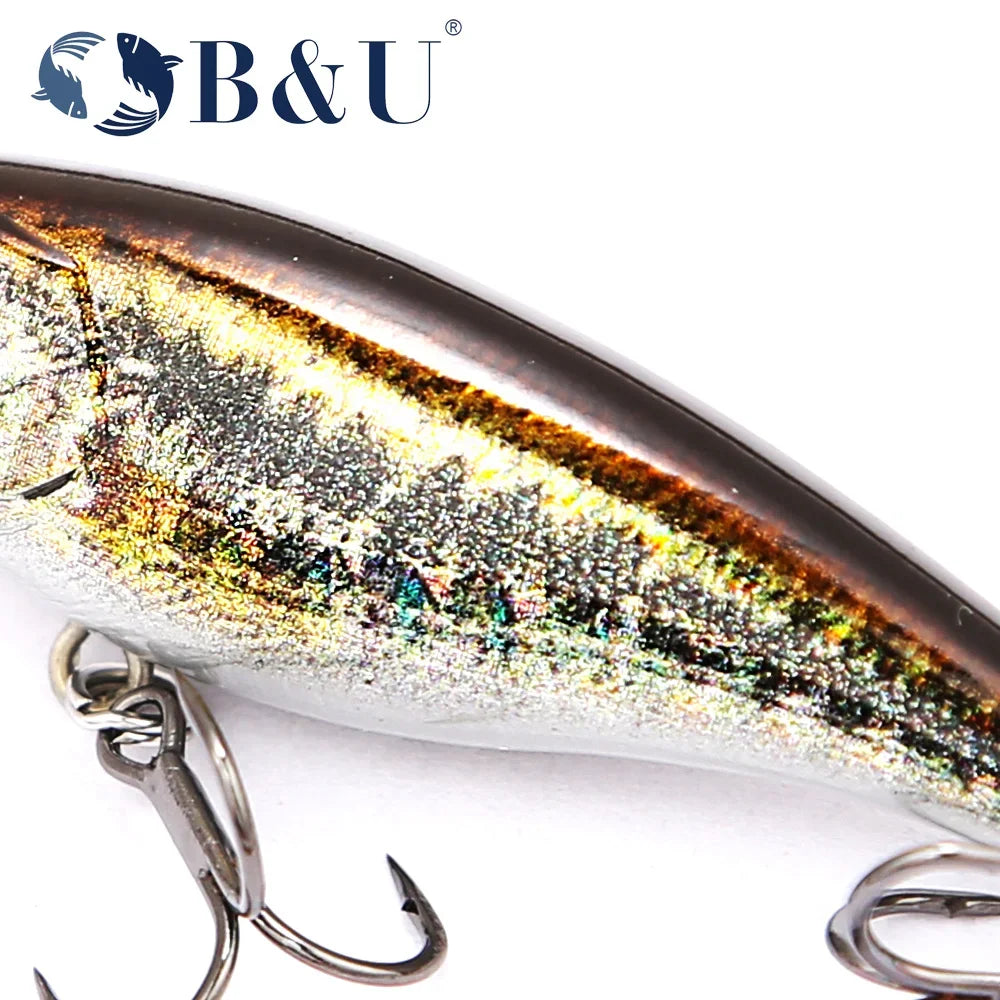 B&U 3D Suspending Minnow Jerkbait – Bass Pike Wobbler Lure Hard Fishing Lure P3