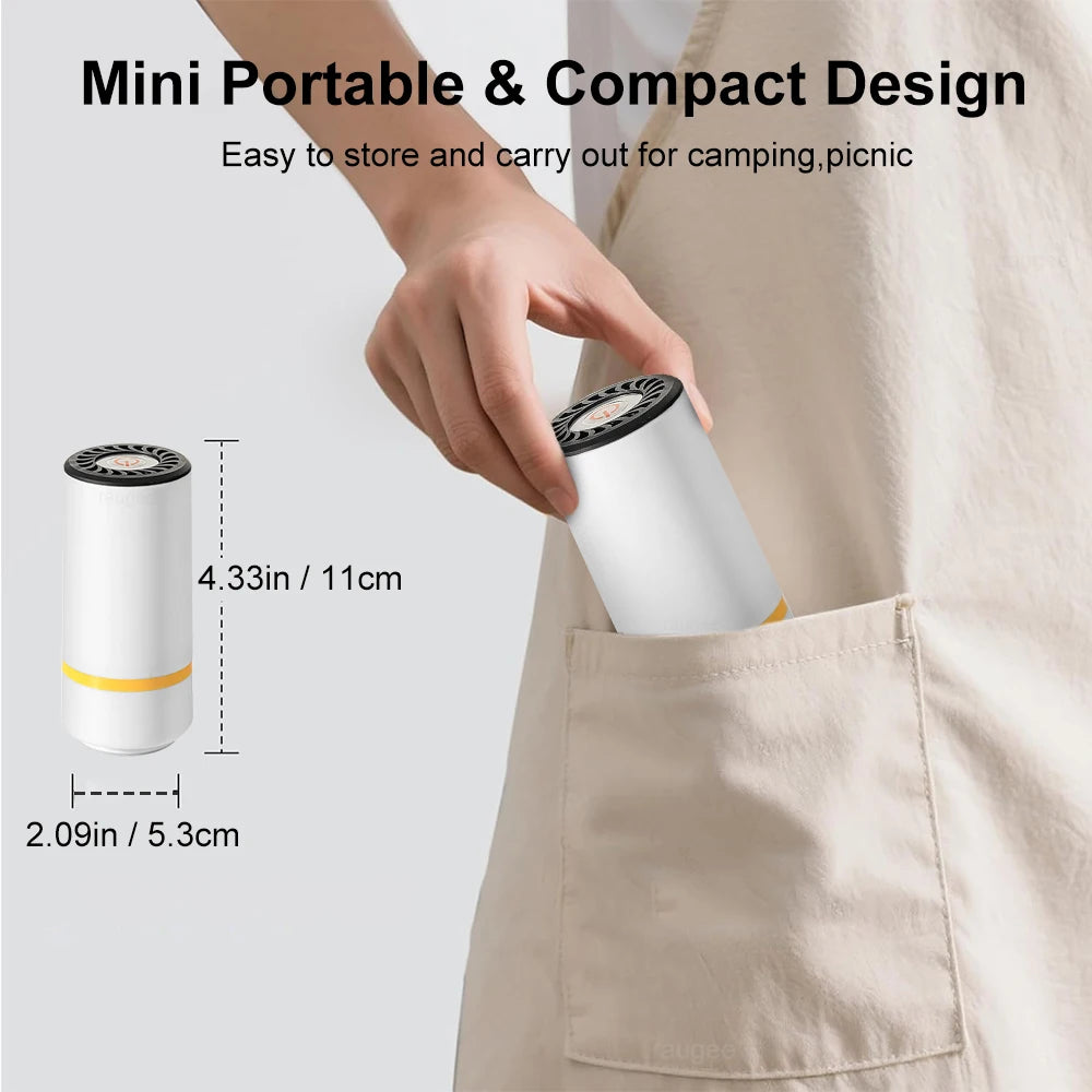 Raugee Handheld Vacuum Sealer Pump – USB Rechargeable Mini Vacuum Sealer Pump P3