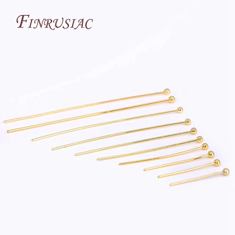 18K Gold Plated Brass Ball Head Pins for Jewelry Making – 50 Pcs Jewelry Findings P3