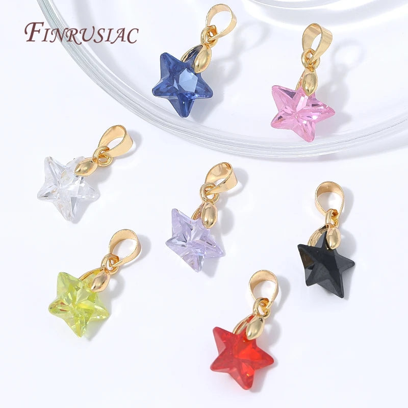 18K Gold Plated Crystal Star Pendant Charm – DIY Jewelry Jewelry Making Charm P3