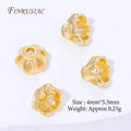 18K Gold Plated Flower Spacer Beads & Brass Bead Caps 5/10Pcs Jewelry Making Findings P3 18K Gold Plated 10 PCS
