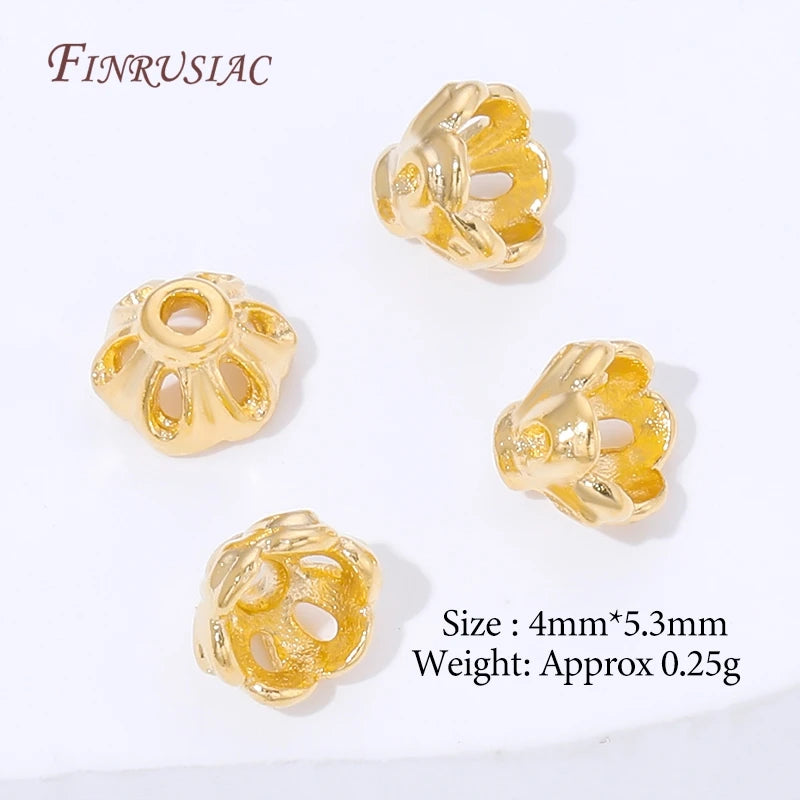 18K Gold Plated Flower Spacer Beads & Brass Bead Caps | DIY Jewelry Jewelry Findings P3 18K Gold Plated 10 PCS