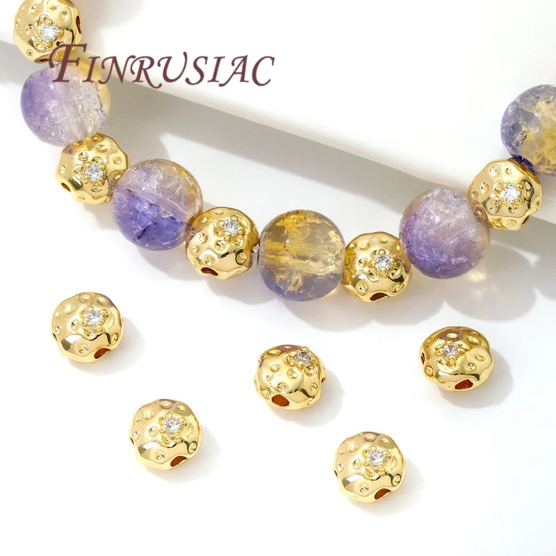 18K Gold Plated Round Spacer Beads 8mm – DIY Jewelry Making Jewelry Spacer Beads P3