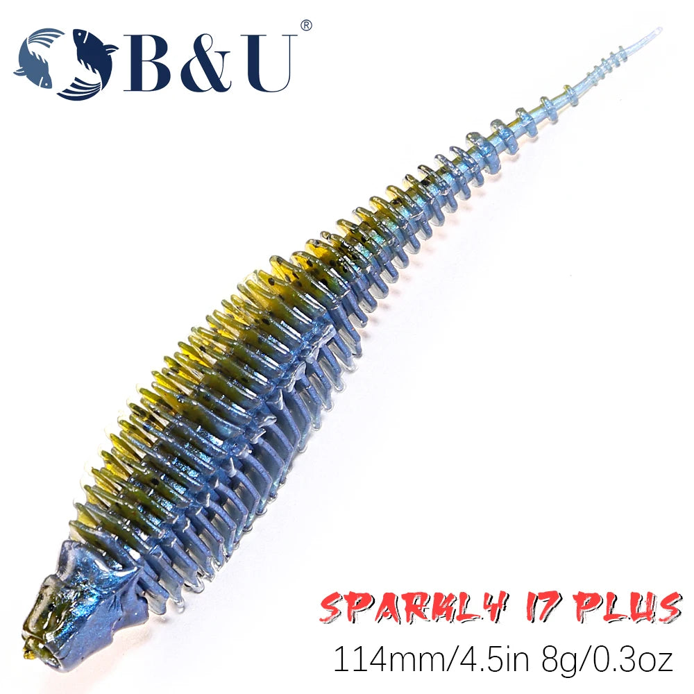 B&U 5-Pack 11.4cm Senko Wacky Worm Soft Bait – Bass & Perch Soft Fishing Lure P3