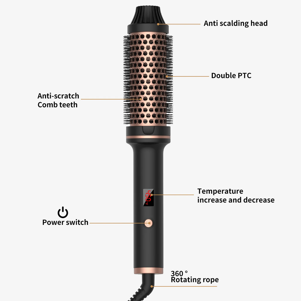 WELLTOP Ionic Ceramic Hot Straightener Brush | LCD Display Hot Straightener Brush P3