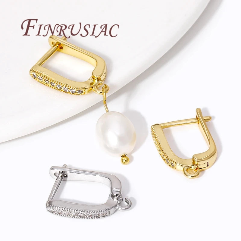 18K Gold Plated Zircon Earring Hook Clasps – DIY Findings Earring Hook Findings P3