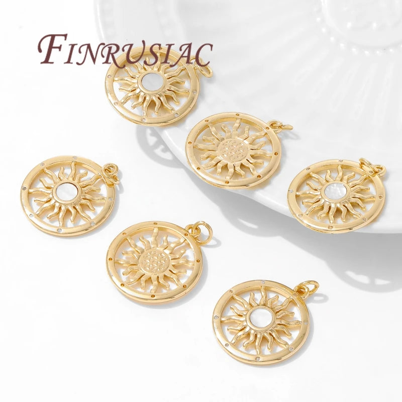 18K Gold Plated Brass Sun Charms – DIY Jewelry Pendants Jewelry Charms & Pendants P3